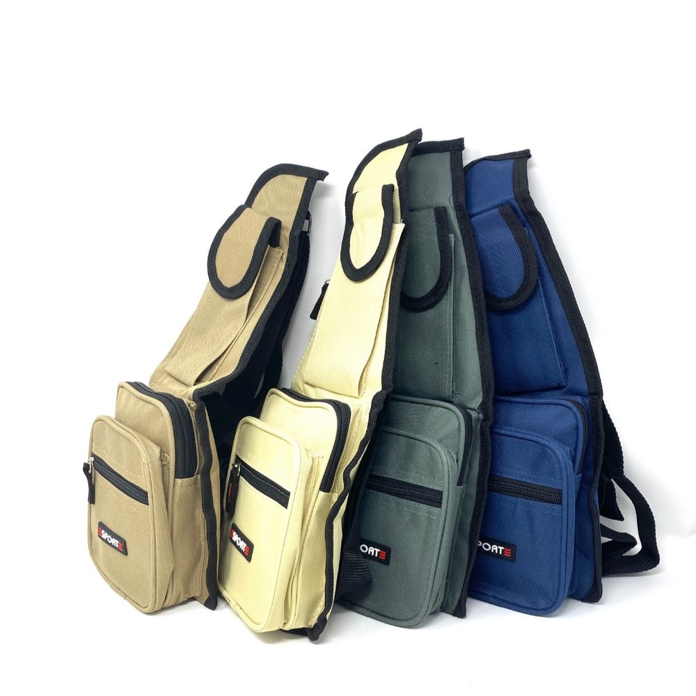 Messenger Beige Bag Sport 4 Zip Cellphone Unisex - Picture 3 of 6